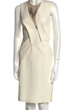 J. Mendel white sequin beaded cocktail party dress size 2